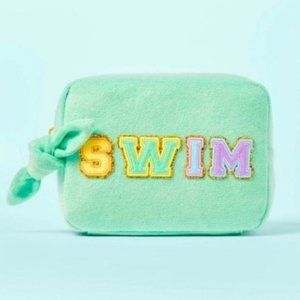 NWT Stoney Clover X Target terry cloth zipper pouch Swim Wet Bag Teal
